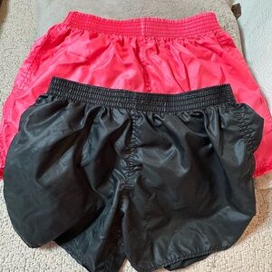 Women's Athletic Shorts - Black and Pink